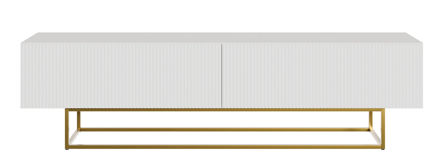 TV skapis Velda 175/46/31 cm balts/zelts