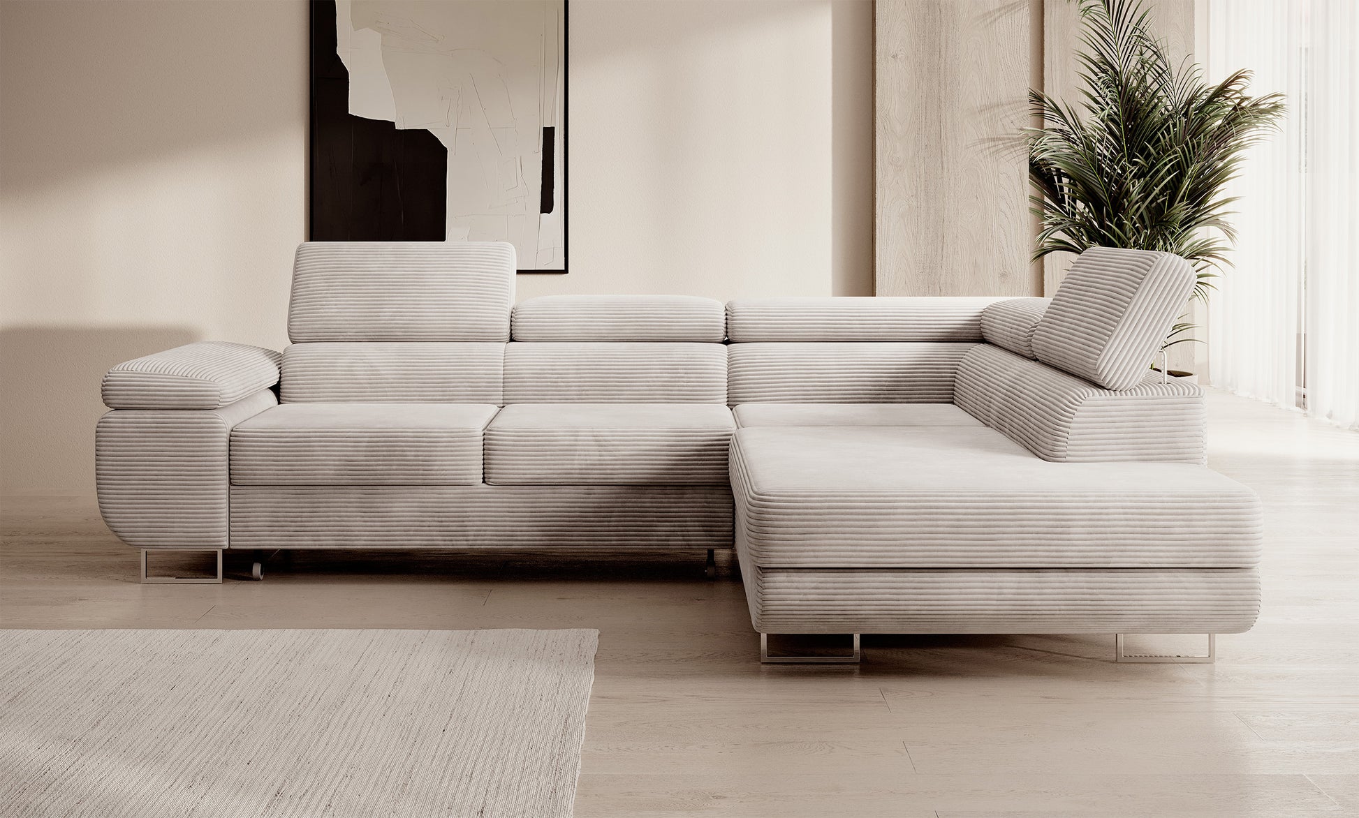 Dīvāns Steva 90/275/203 cm Poso 100 - N1 Home