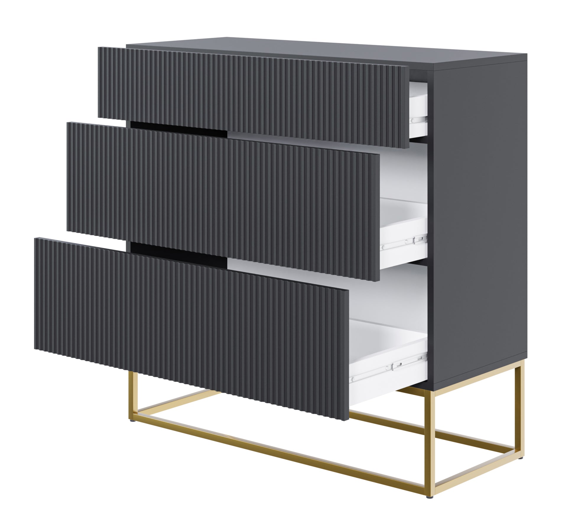 Kumode Velda 90/90/38 cm melns/zelts - N1 Home