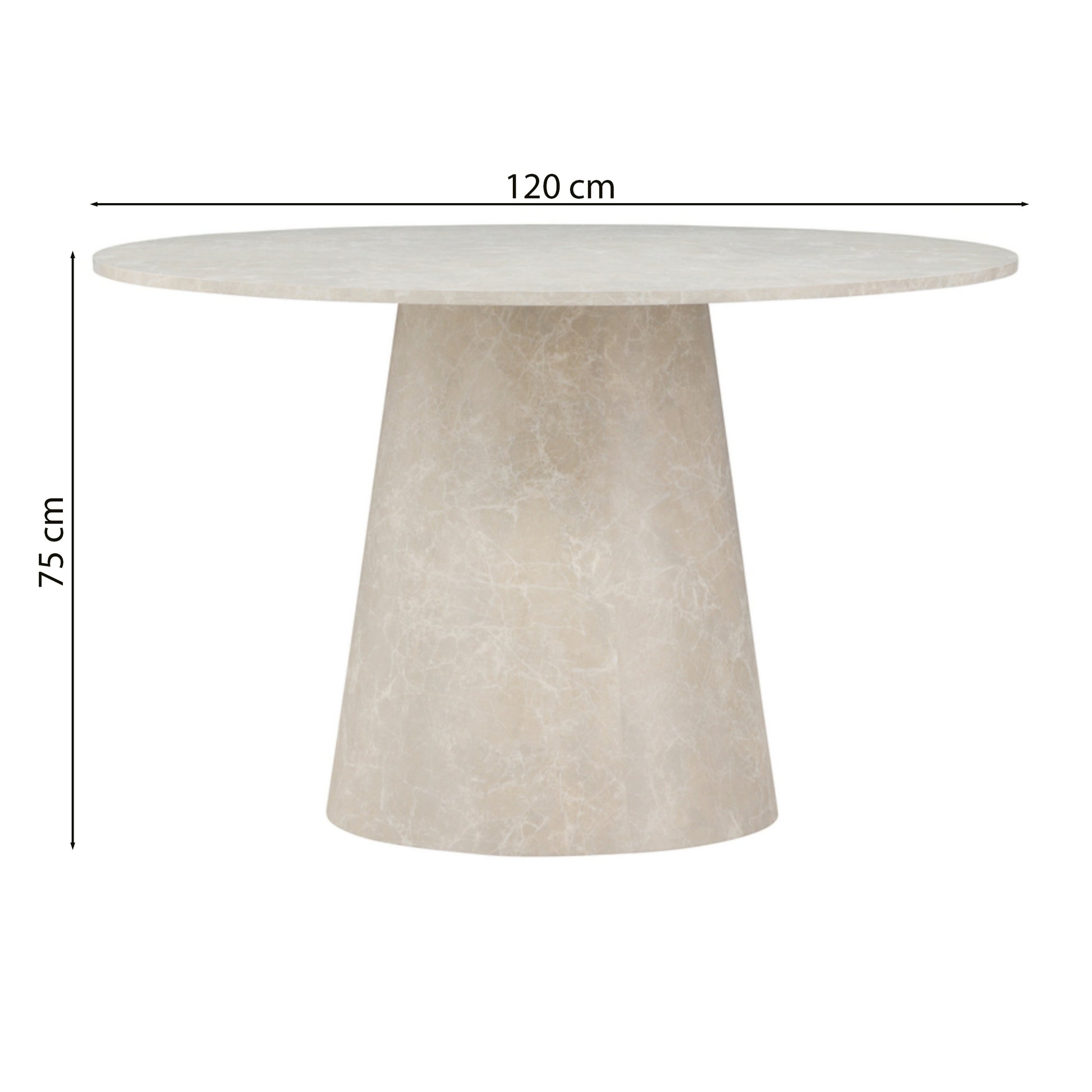 Galds Agrer 75/120/120 cm bēšs marmors - N1 Home