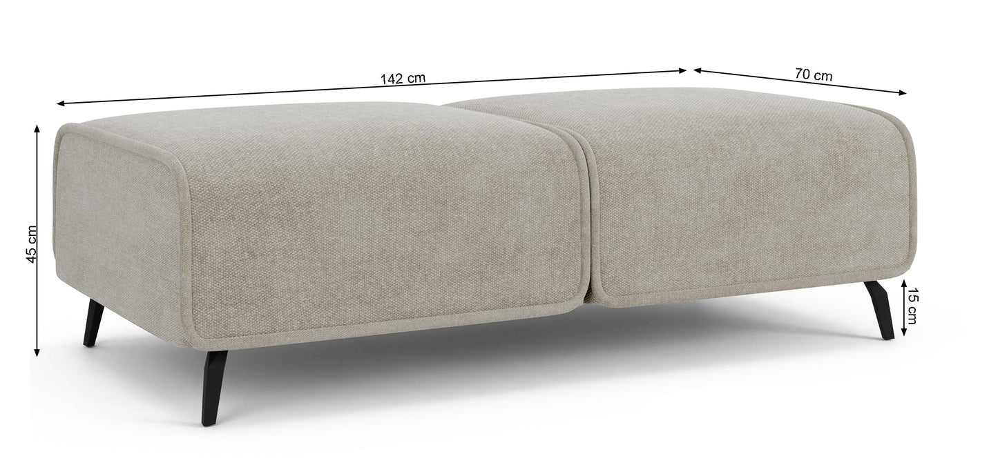 Dīvāns ar pufu Ruma 94/260/208 cm Storm 09 - N1 Home