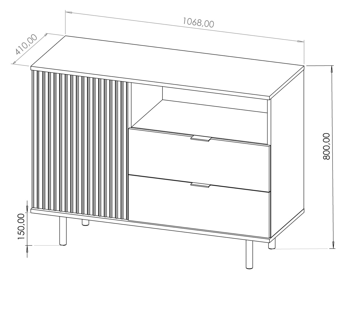 Kumode BLAZKA 107/80/41 cm kašmirs