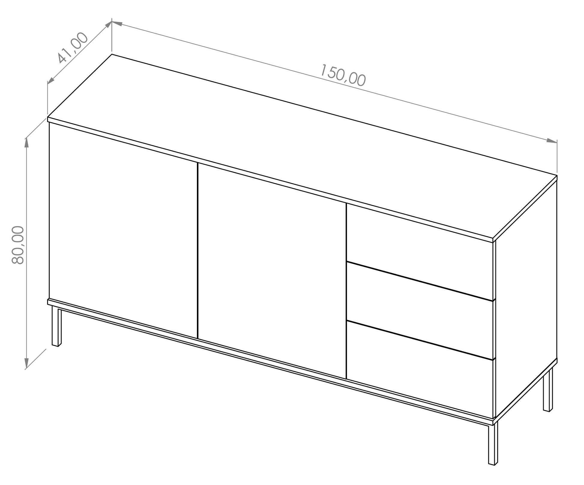 Kumode Polka 80/150/41 cm balts - N1 Home