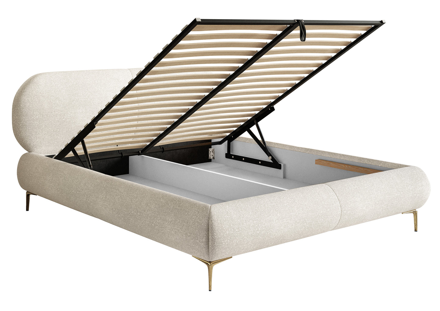 Gulta ar konteineru Valeo 140/160/180x 200 cm Melody 14 (Agmamito),zelta kājas - N1 Home