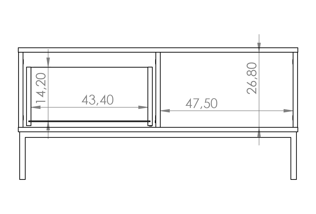 Kafijas galds Polka 47/100/60 cm melns - N1 Home