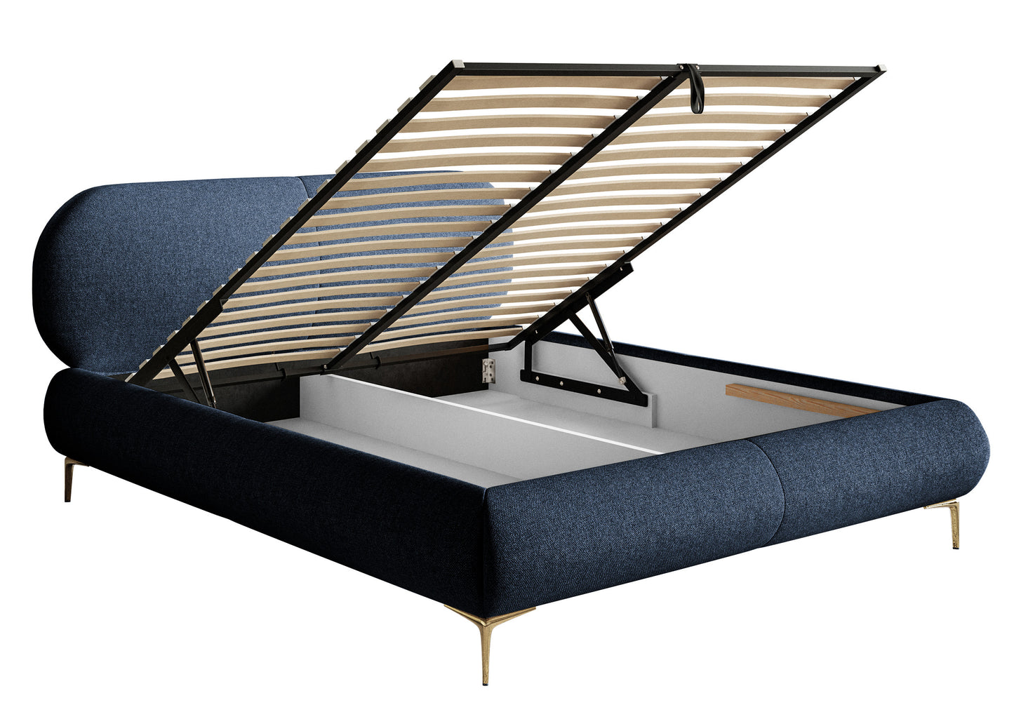 Gulta ar konteineru Valeo 140/160/180x 200 cm Toronto 10 (Lech), zelta kājas - N1 Home