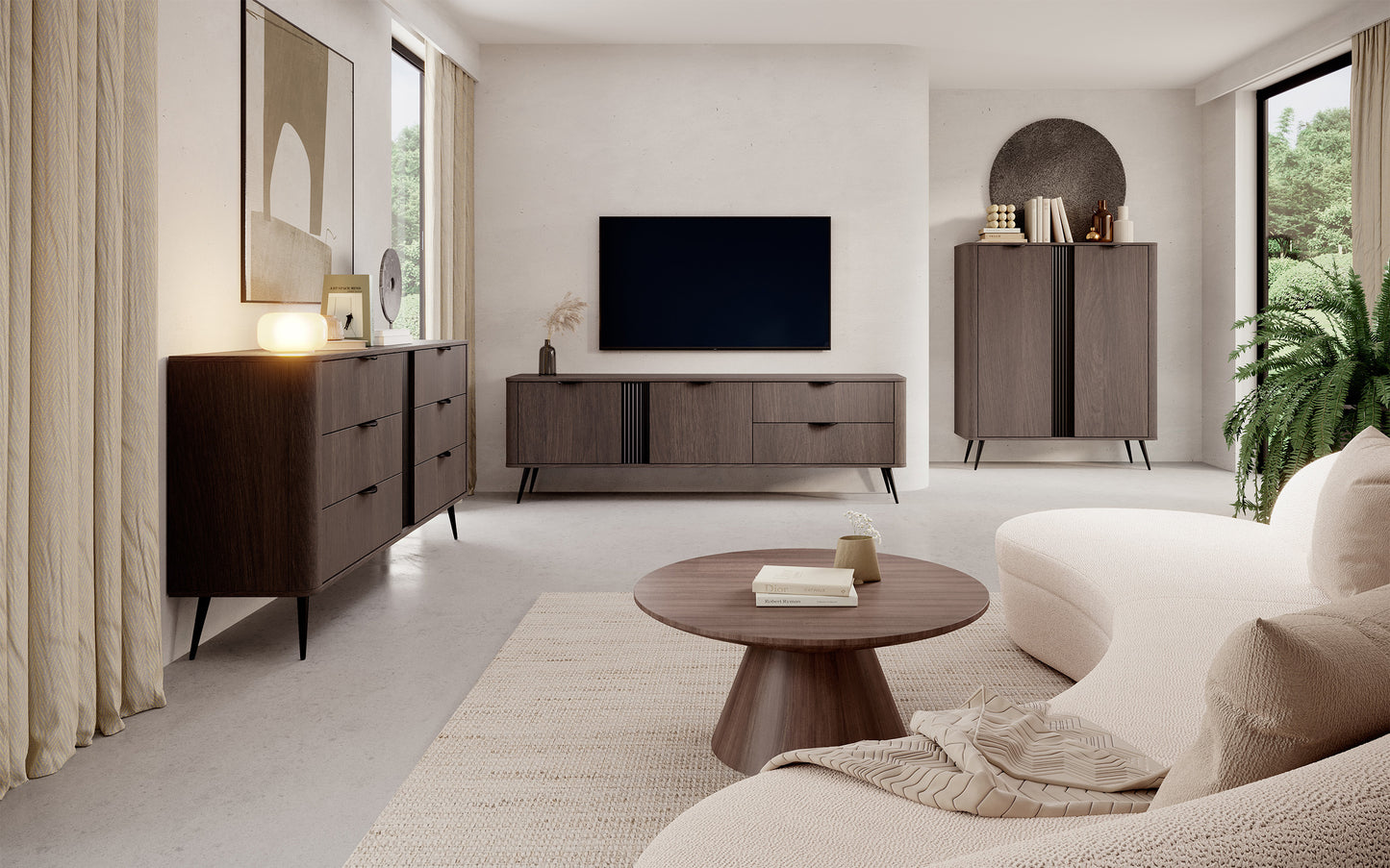 TV skapis Verto 161/195/38 cm Dunin ozols