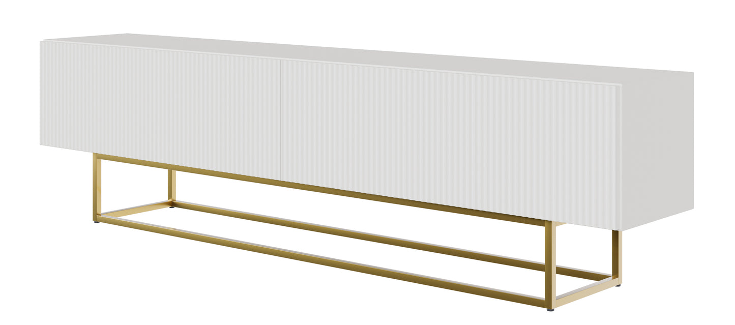 TV skapis Velda 175/46/31 cm balts/zelts