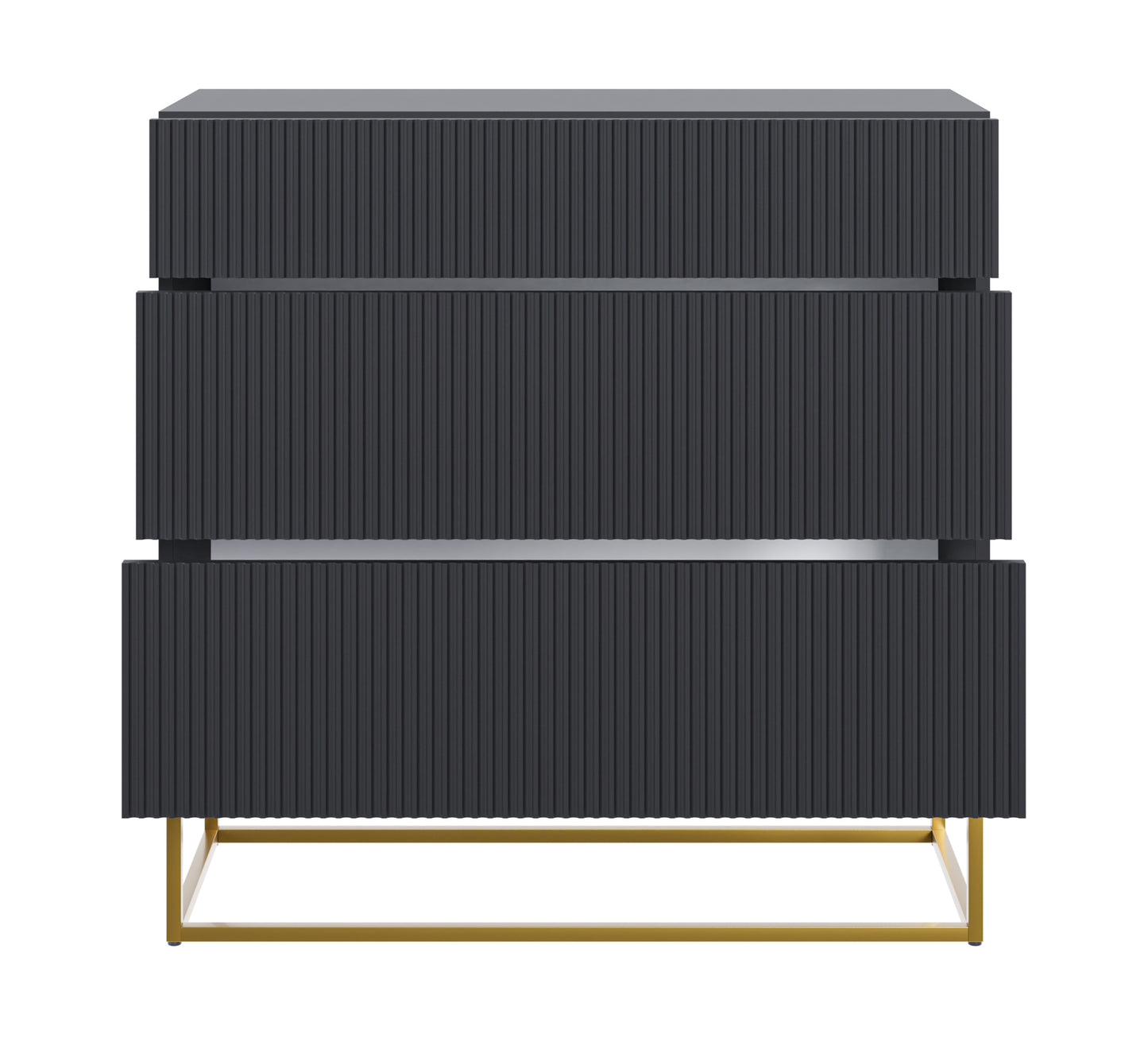 Kumode Velda 90/90/38 cm melns/zelts - N1 Home