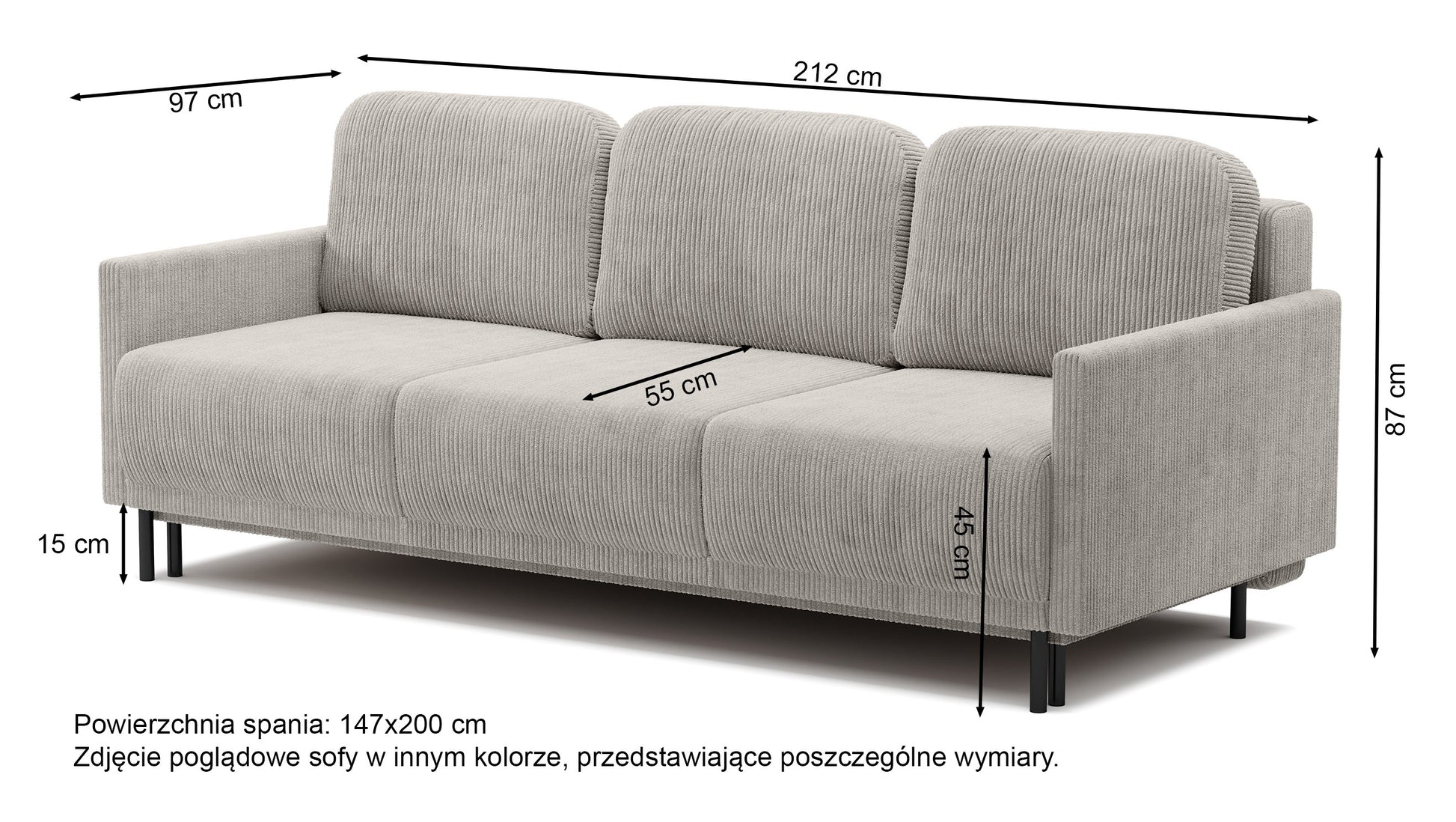 NOMIEL Trīsvietīgs dīvāns-gulta ar glabāšanas kasti, ceriņkrāsas velvets - N1 Home