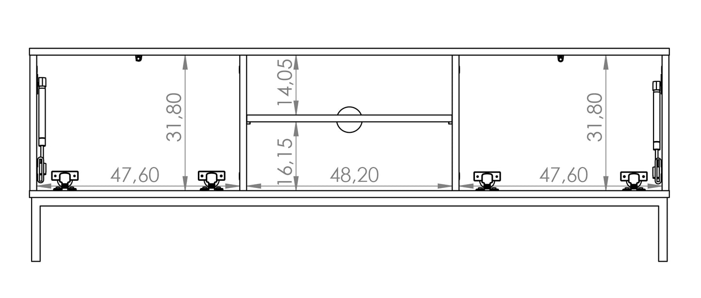 TV skapis Polka 50/150/41 cm balts - N1 Home