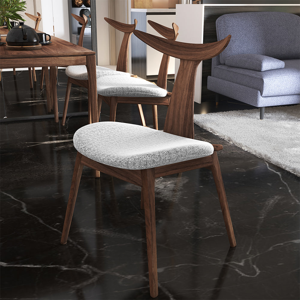 Krēsls Henris 80/49/53 cm rieksts/pelēks - N1 Home