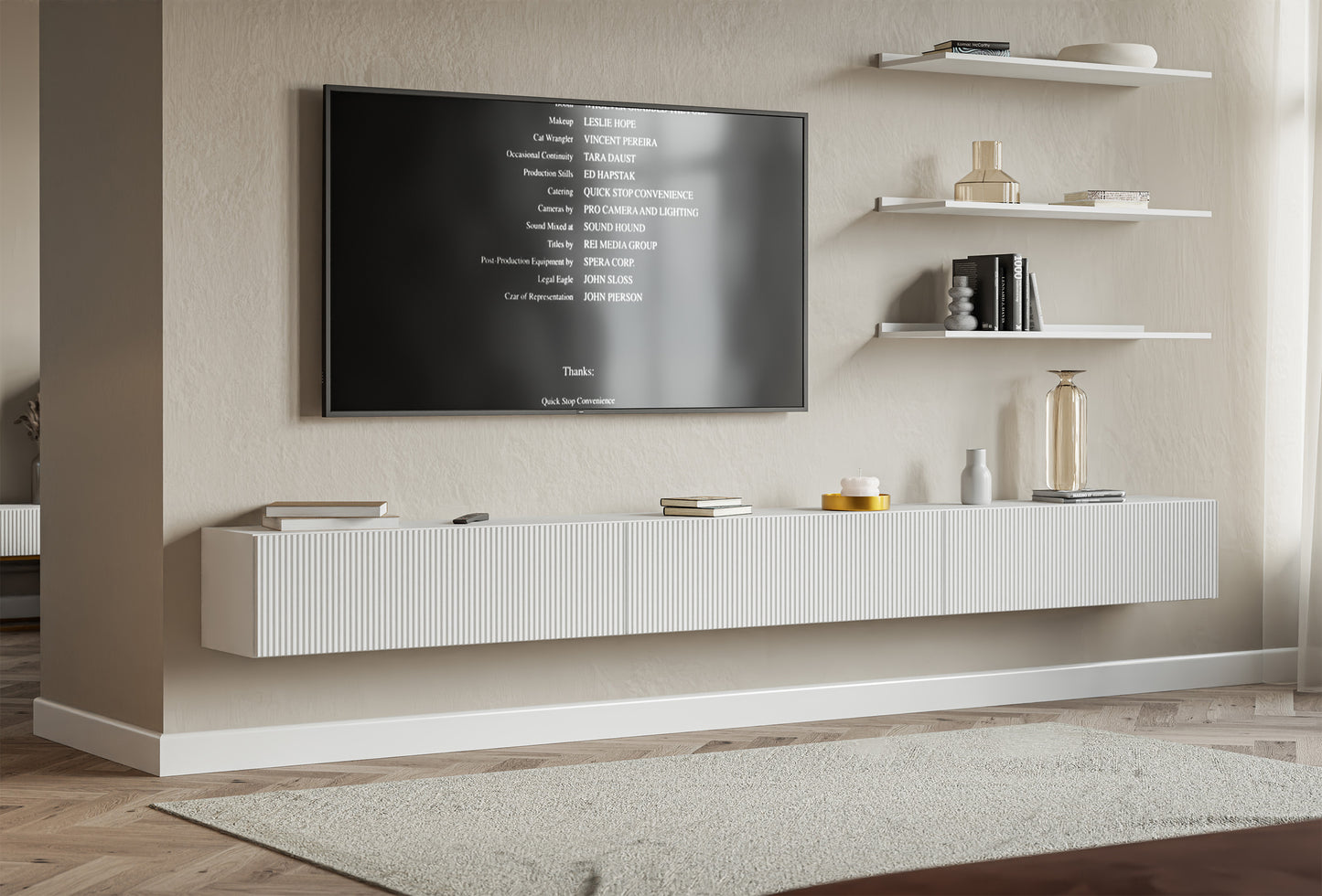 TV skapis Velda 302/28/31 cm balts