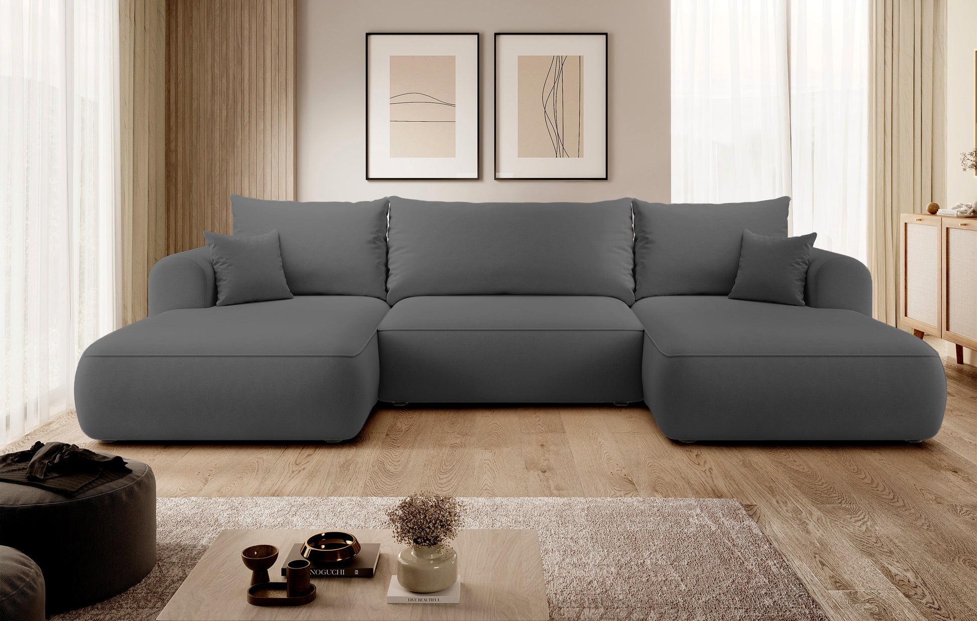 Dīvāns Ovors U 380/95/167 cm Castel 93 - N1 Home