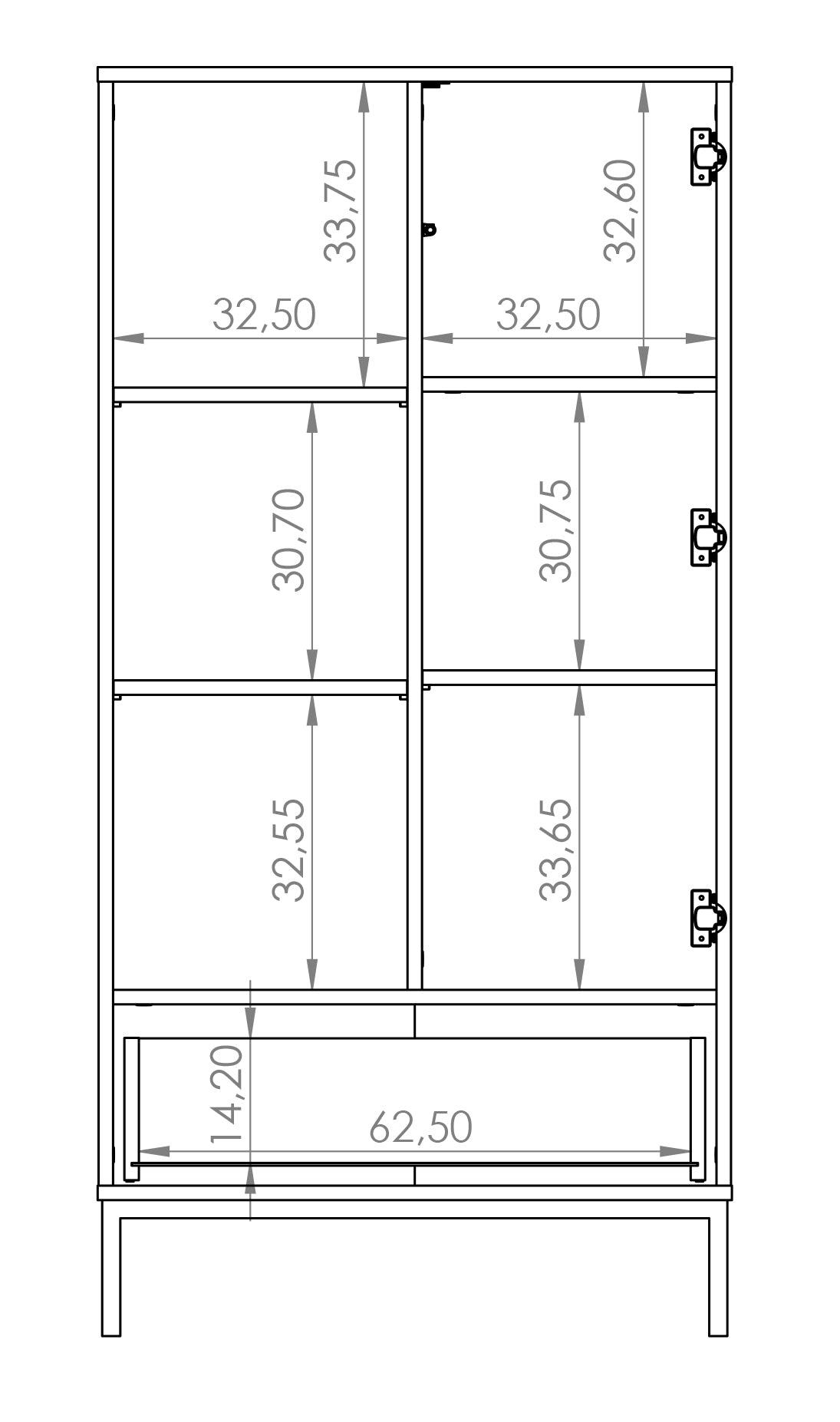 Skapis Polka 140/70/41 cm melns - N1 Home