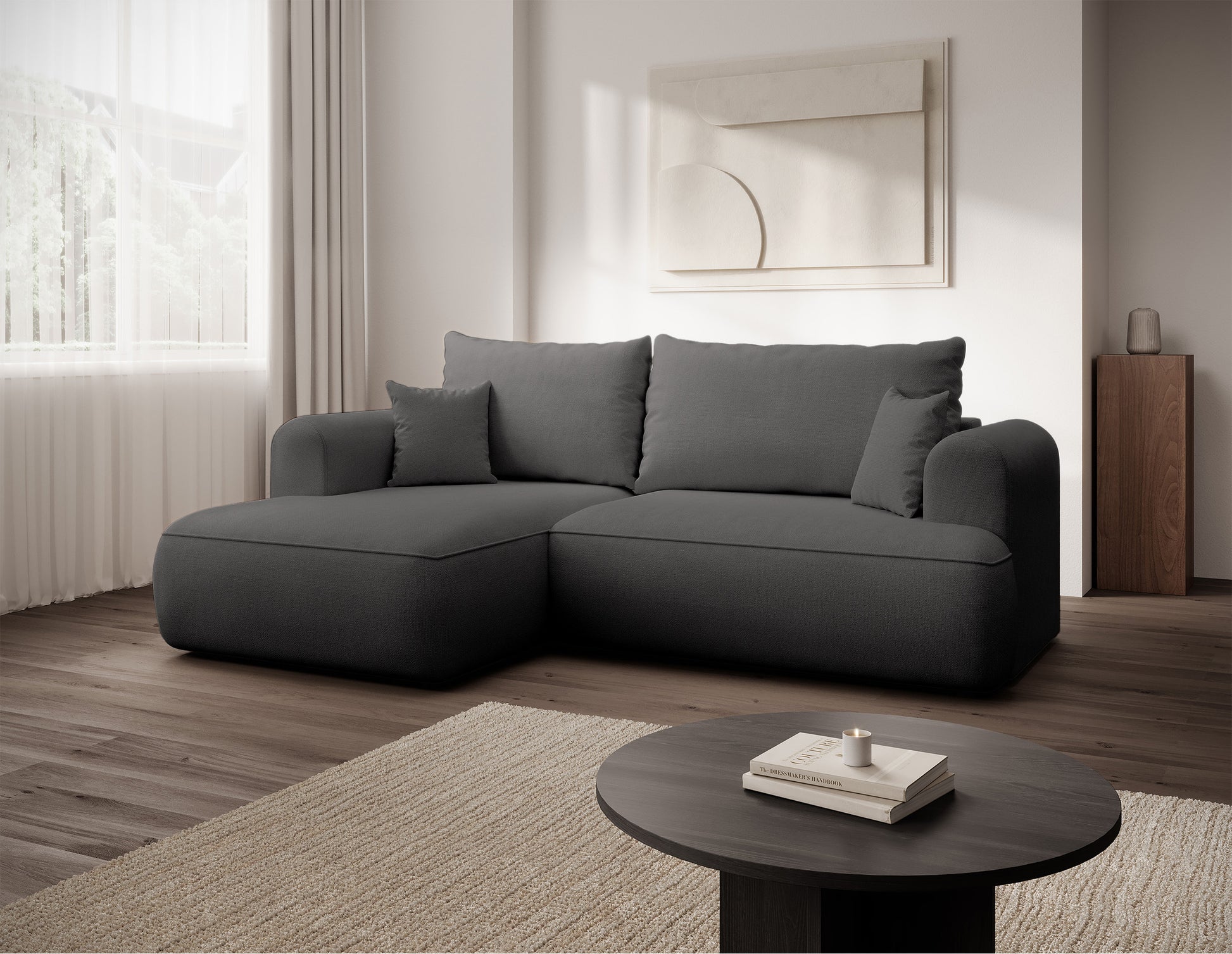 Dīvāns Ovors mini 238/93/156 cm Storm 97 - N1 Home