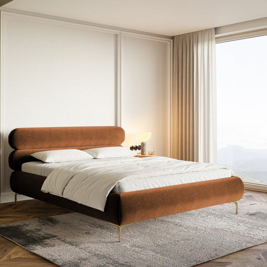 Gulta ar glabātuvi Loure 140/160/180x200 cm Amon 24/zelts kājas - N1 Home