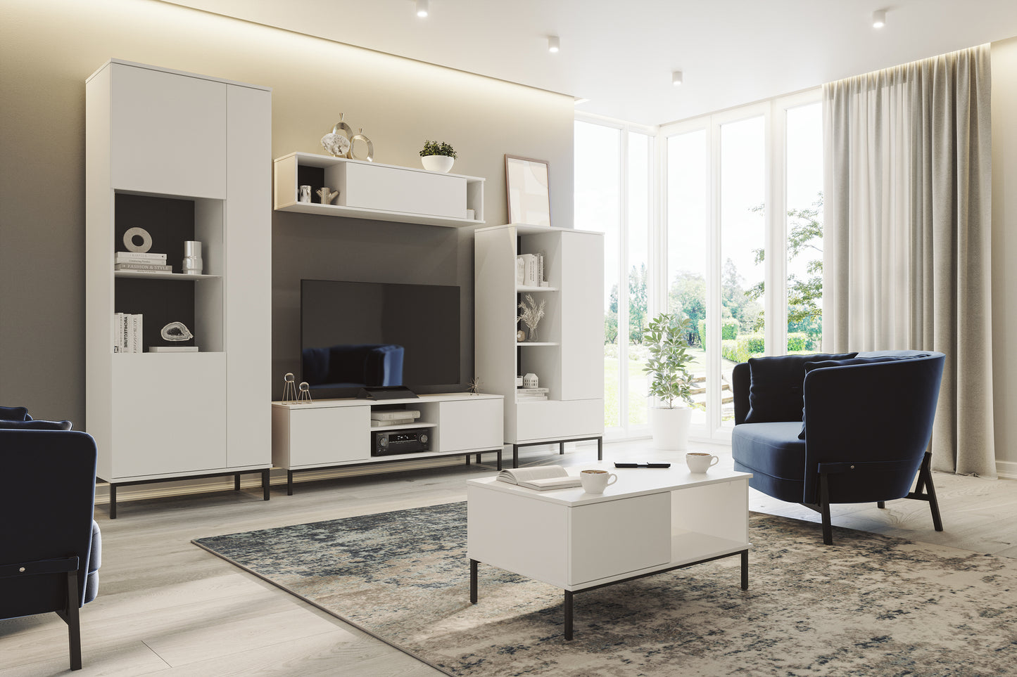 TV skapis Polka 50/150/41 cm balts - N1 Home