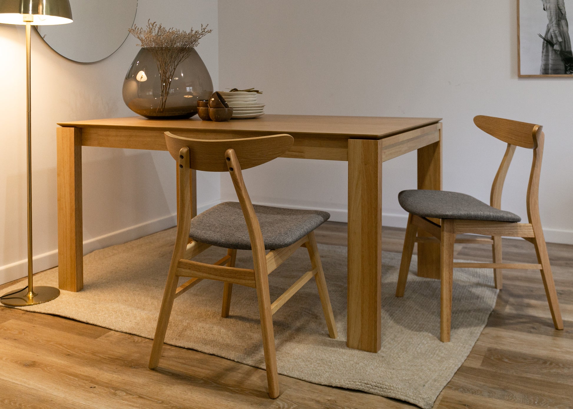 Krēsls Gudli 77/49/52 cm pelēks/ozols - N1 Home