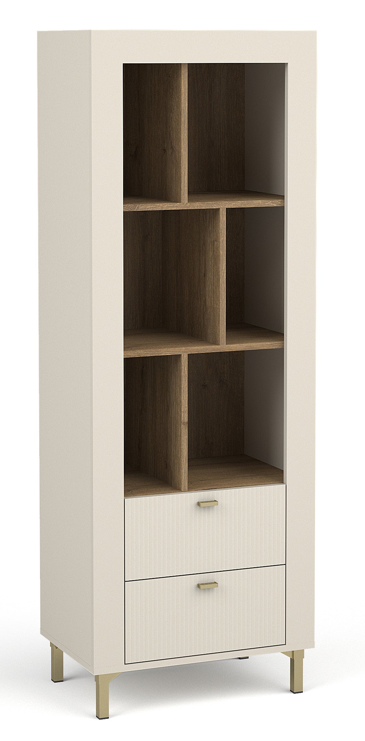 Skapis Lamos 55/153/38 cm bēšs/zelts