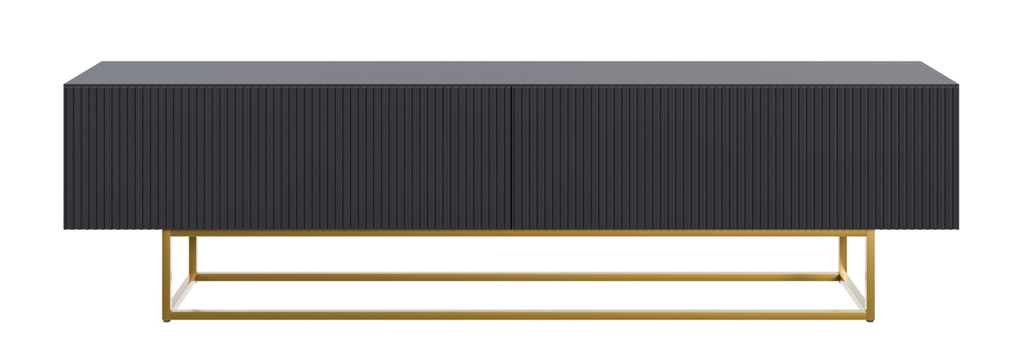 TV skapis Velda 175/46/31 cm melns/zelts