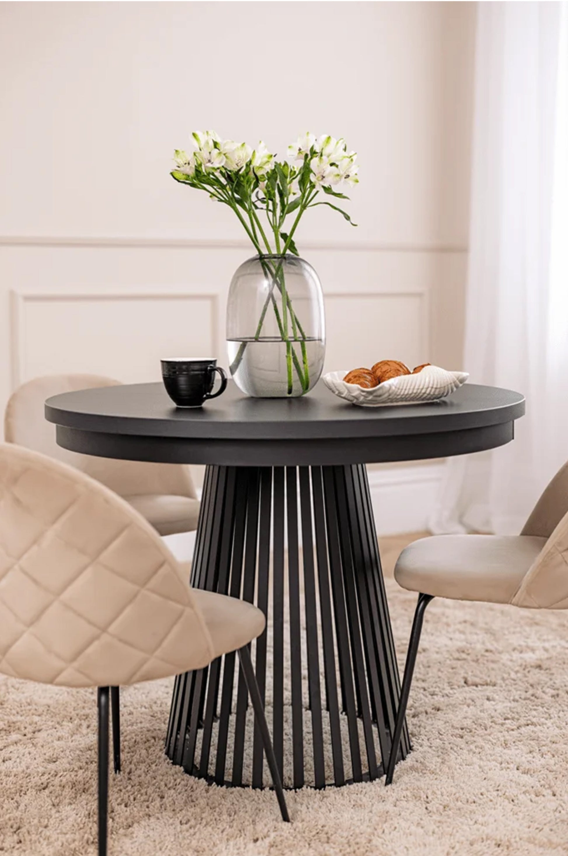 Galds Garid 76/100-180/100 cm melns - N1 Home