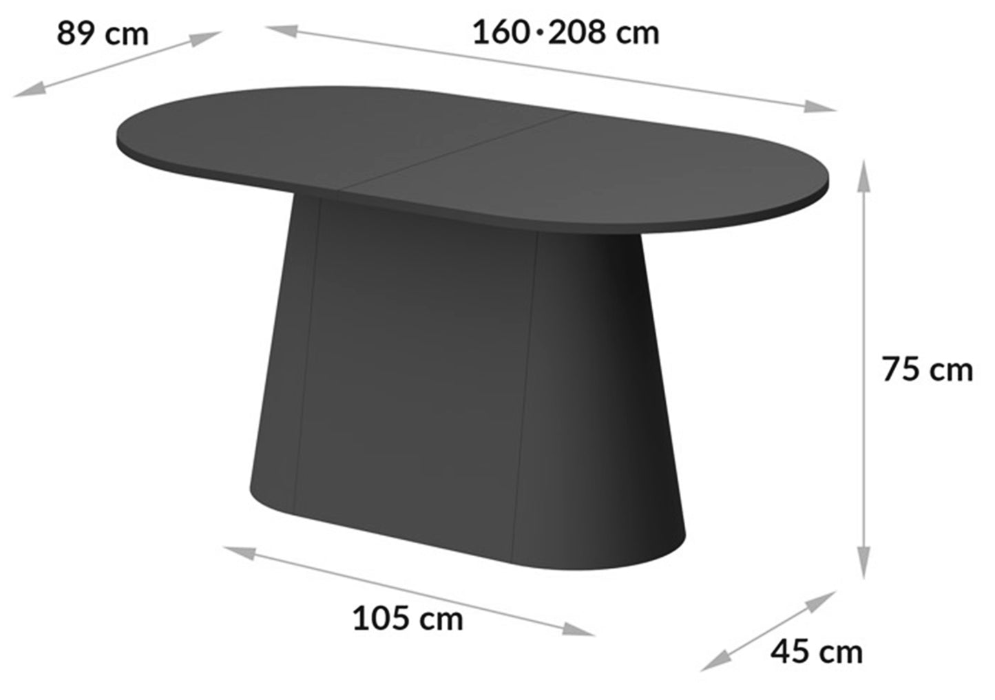 Galds Capito 160-208/89/75 cm zils - N1 Home