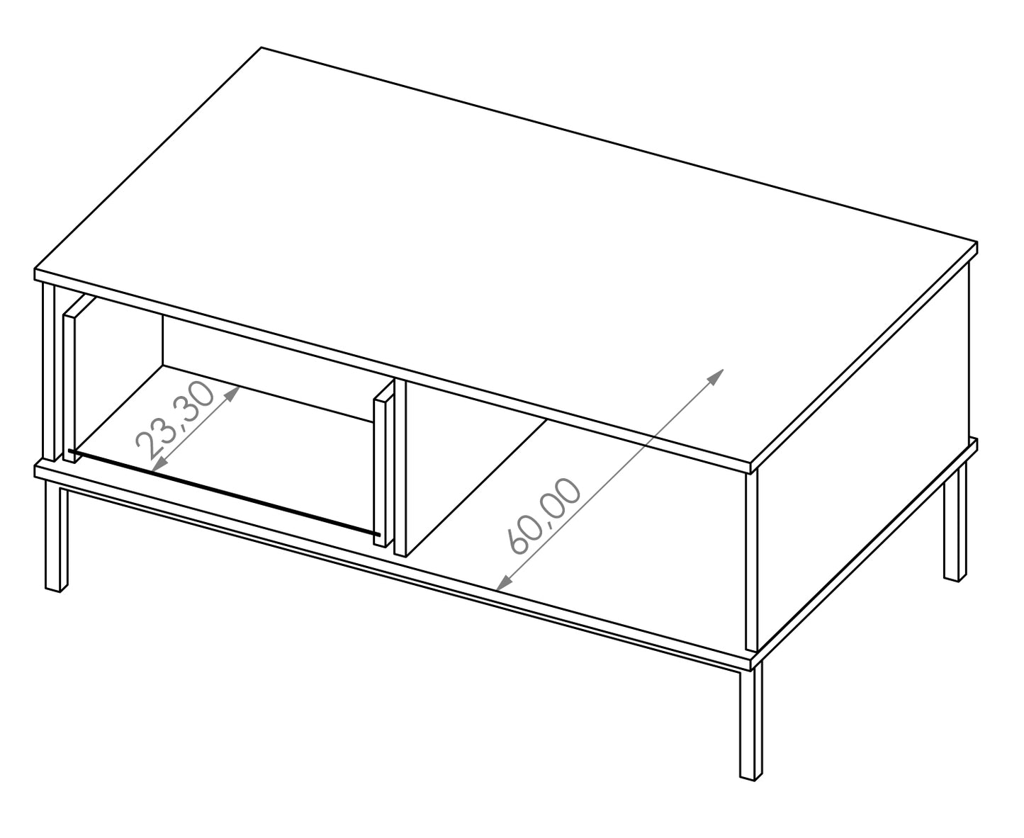 Kafijas galds Polka 47/100/60 cm balts - N1 Home