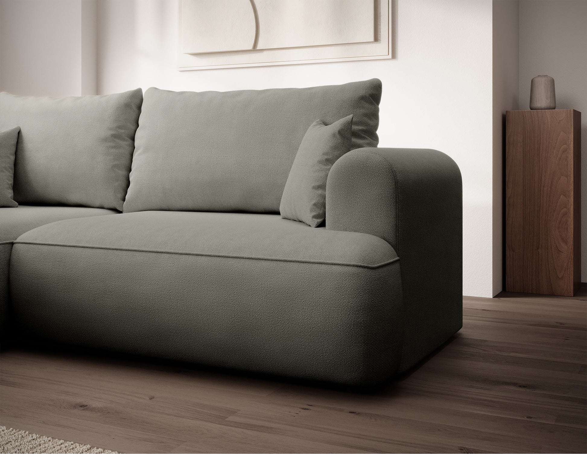 Dīvāns Ovors mini 238/93/156 cm Storm 85 - N1 Home