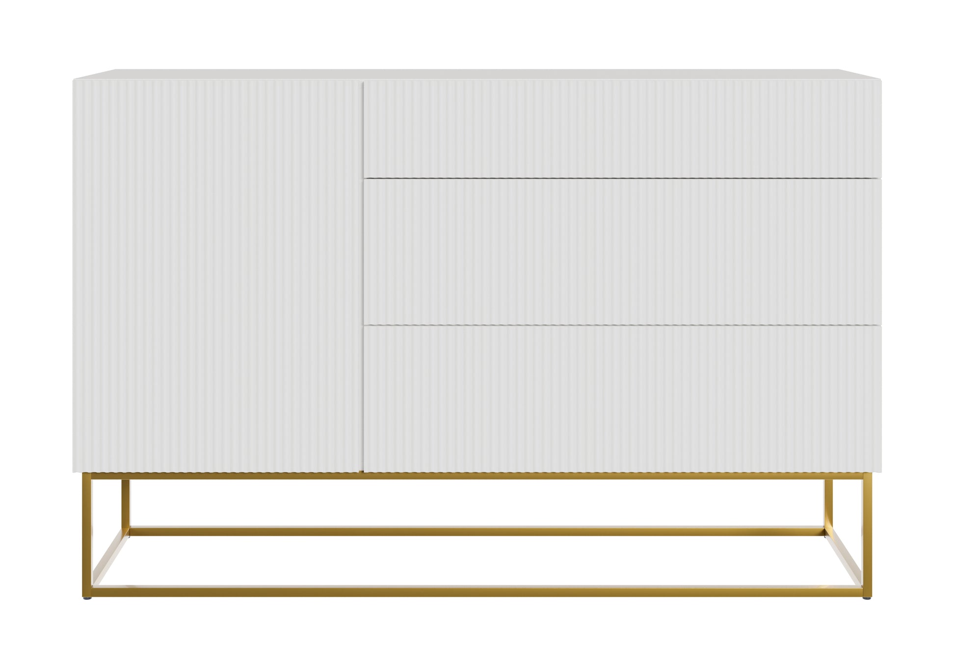 Kumode Velda 140/90/38 cm balts/zelts - N1 Home