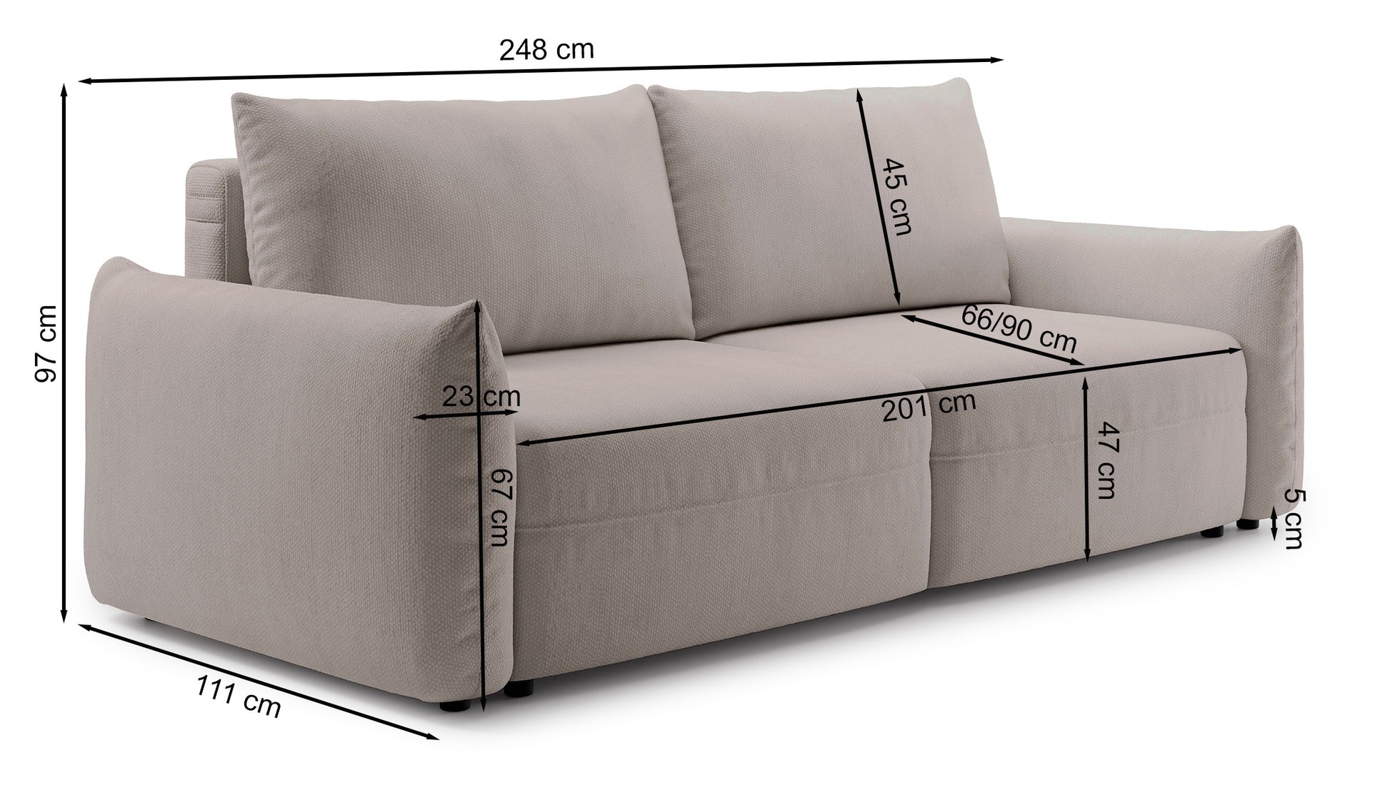 Dīvāns Teoli 248/97/111 cm Brad 02 - N1 Home