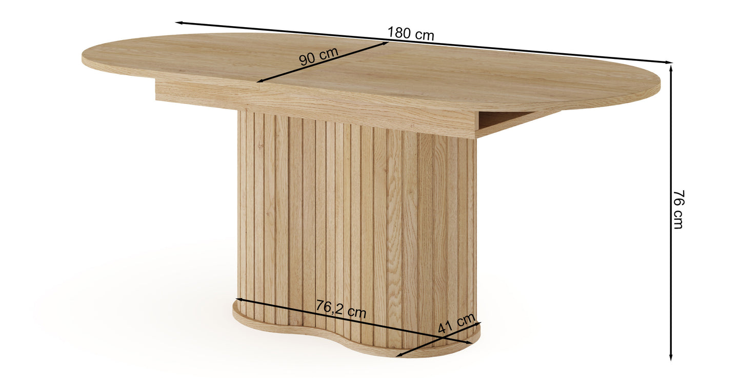 Galds Lavas 75/180/90 cm Kremonas ozols - N1 Home