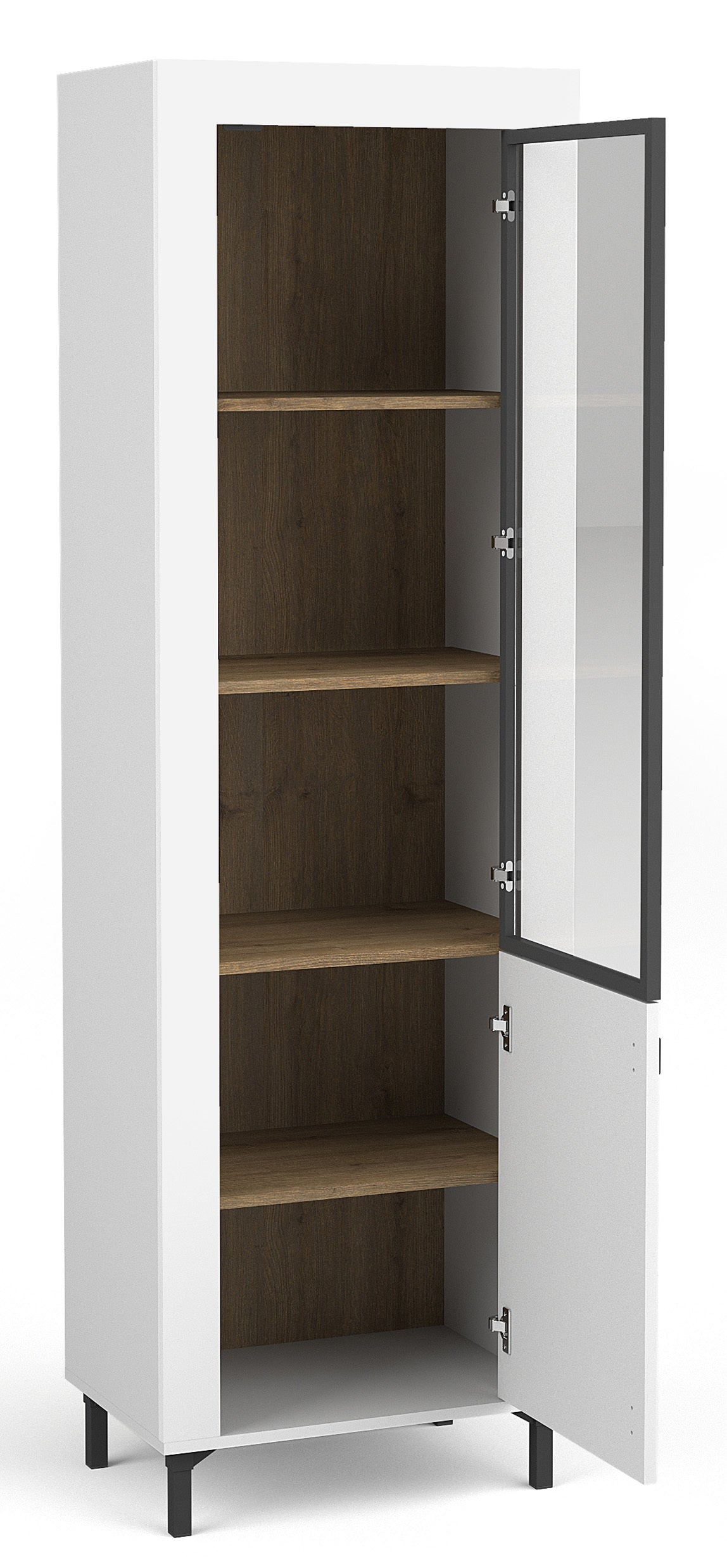 Vitrīna Lamos 56/148/38 cm balts/melns - N1 Home