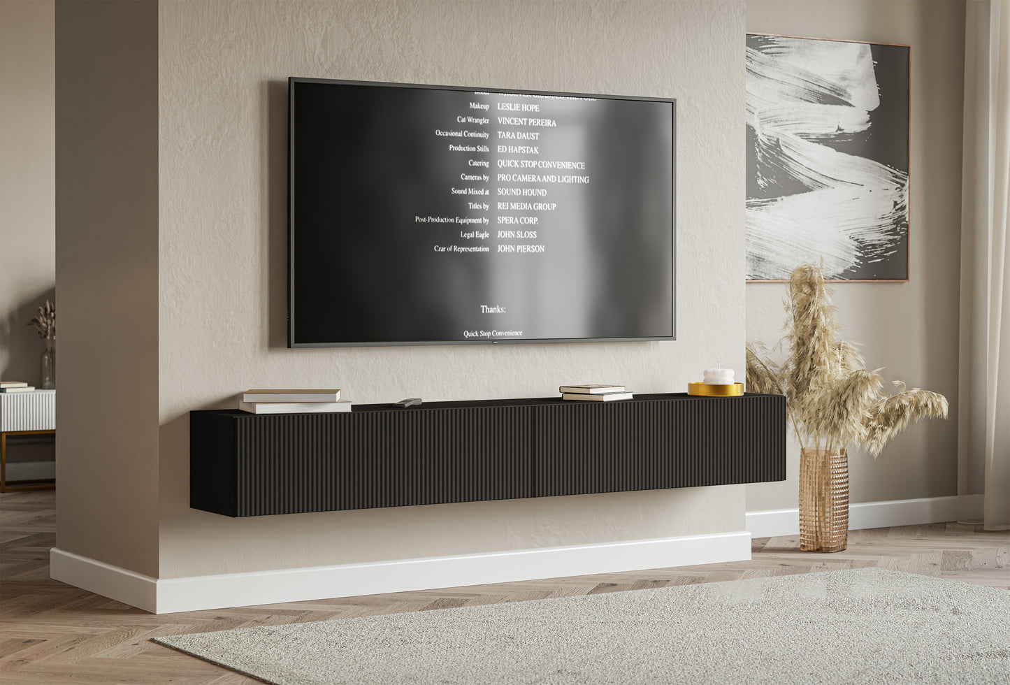 TV skapis Velda 201/28/31 cm melns