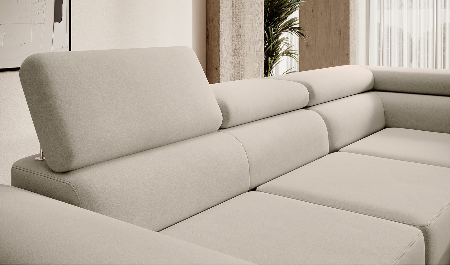 Dīvāns Steva 90/275/203 cm Castel 80 - N1 Home