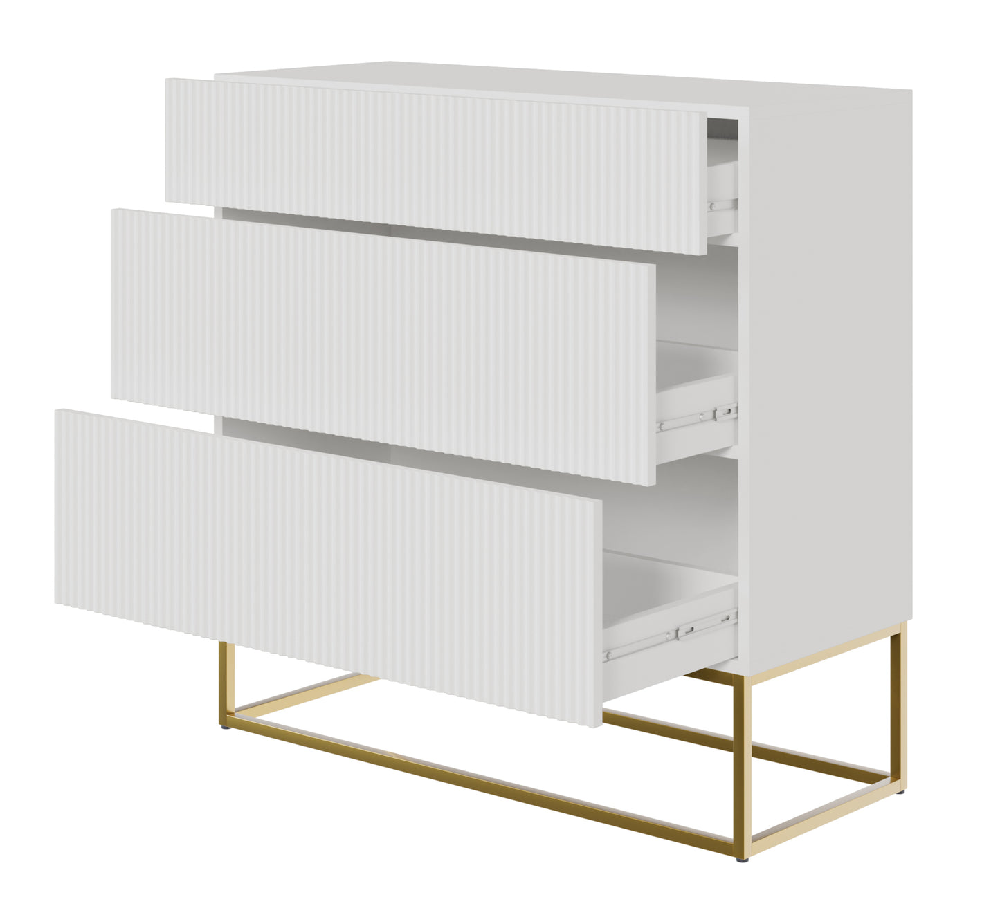 Kumode Velda 90/90/38 cm balts/zelts - N1 Home