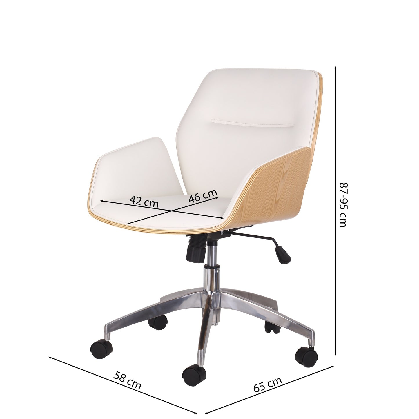 Krēsls Poru 87/58/65 cm balts - N1 Home