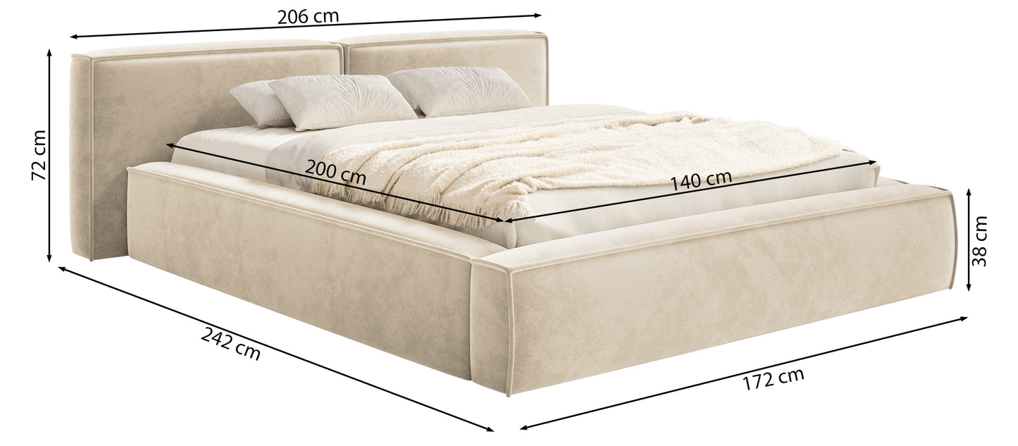 Gulta Tilas low 140/160/180/200x200 cm Bluvel 40 - N1 Home