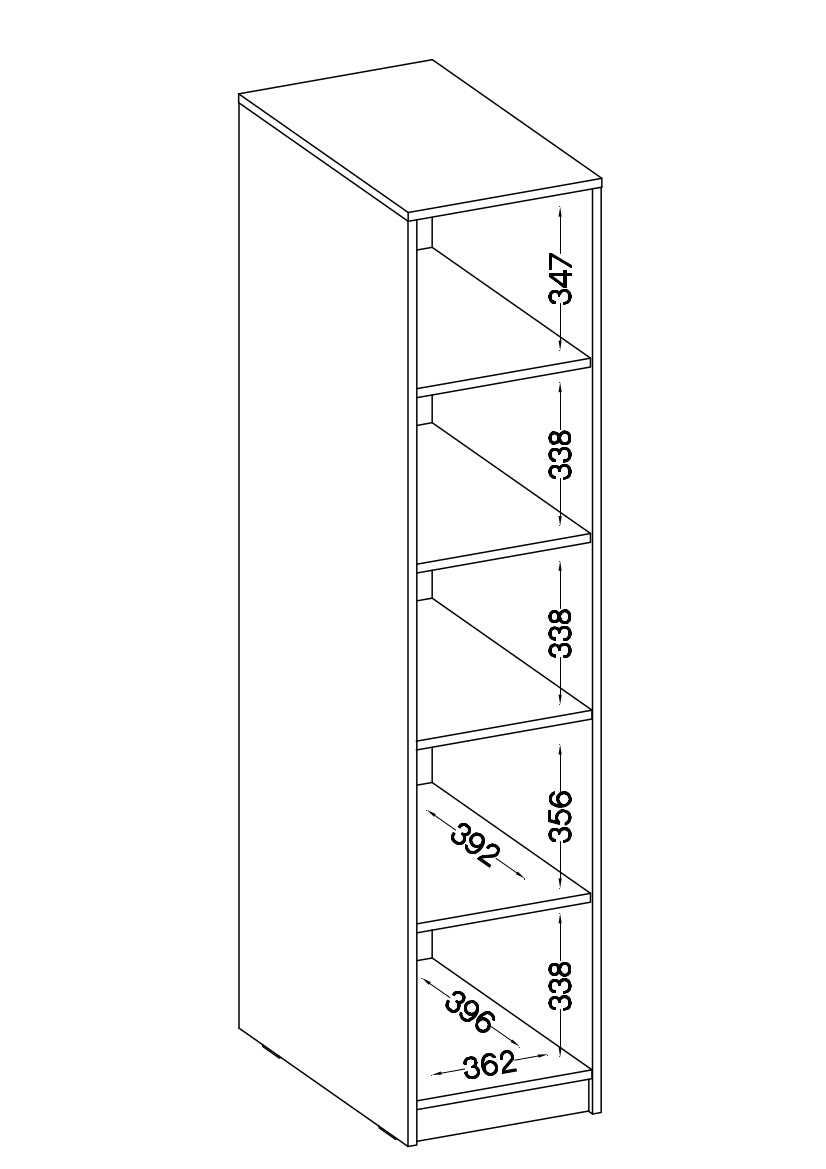 Biroja kabinets Stun 190/40/42 cm pelēks - N1 Home