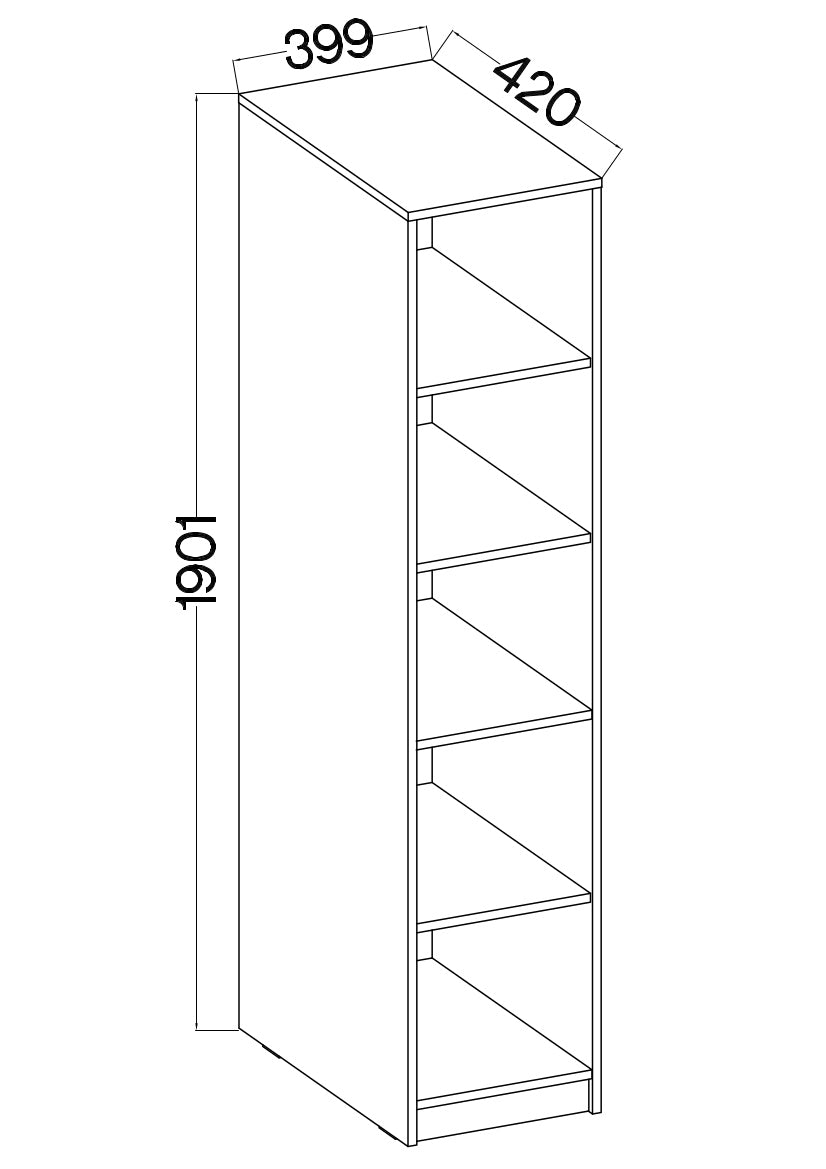 Biroja kabinets Stun 190/40/42 cm pelēks - N1 Home