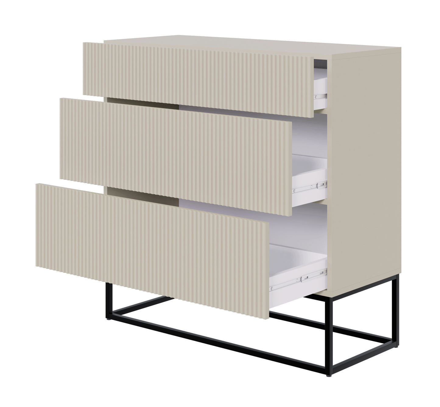 Kumode Velda 90/90/38 cm bēšs/melns - N1 Home