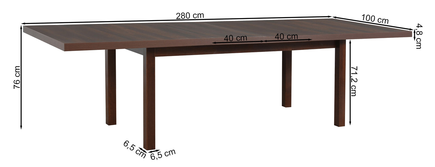 Galds Fulimas 200-280/76/100 cm valrieksts