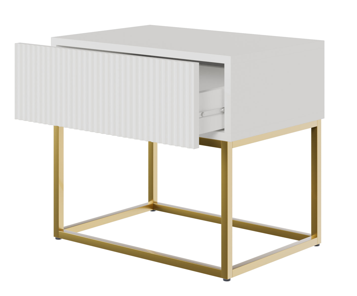 Naktsskapis Velda 50/44/35 cm balts/zelts - N1 Home