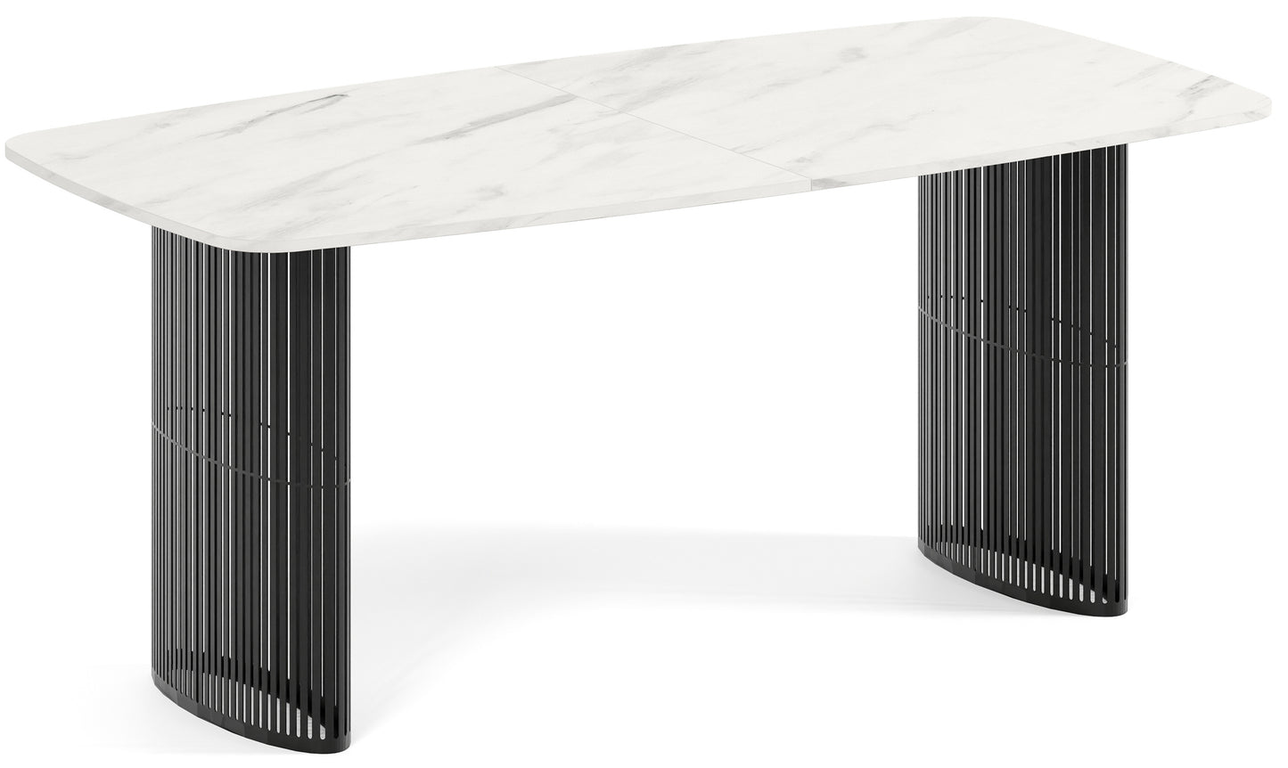 Galds Arco 180-256/76/90 cm melns/white Chromix/ar melnu apmali