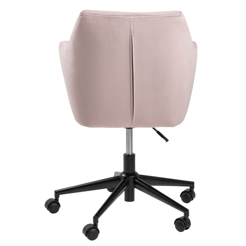 Biroja krēsls ar regulējamu augstumu Loka  91/58/58 cm gaiši rozā - N1 Home