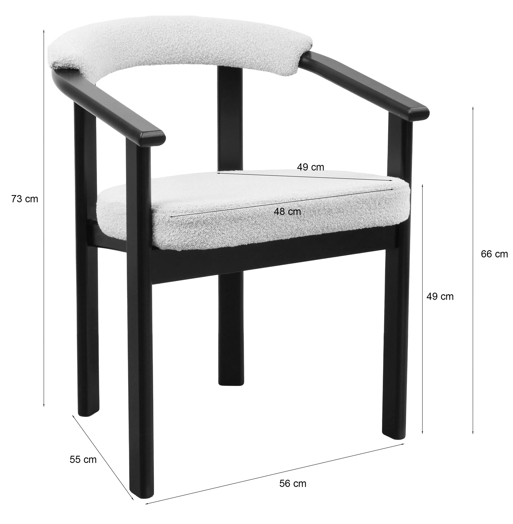 Krēsls Finis 73/56/55 cm eļļots ozols/gaiši pelēks buklē - N1 Home