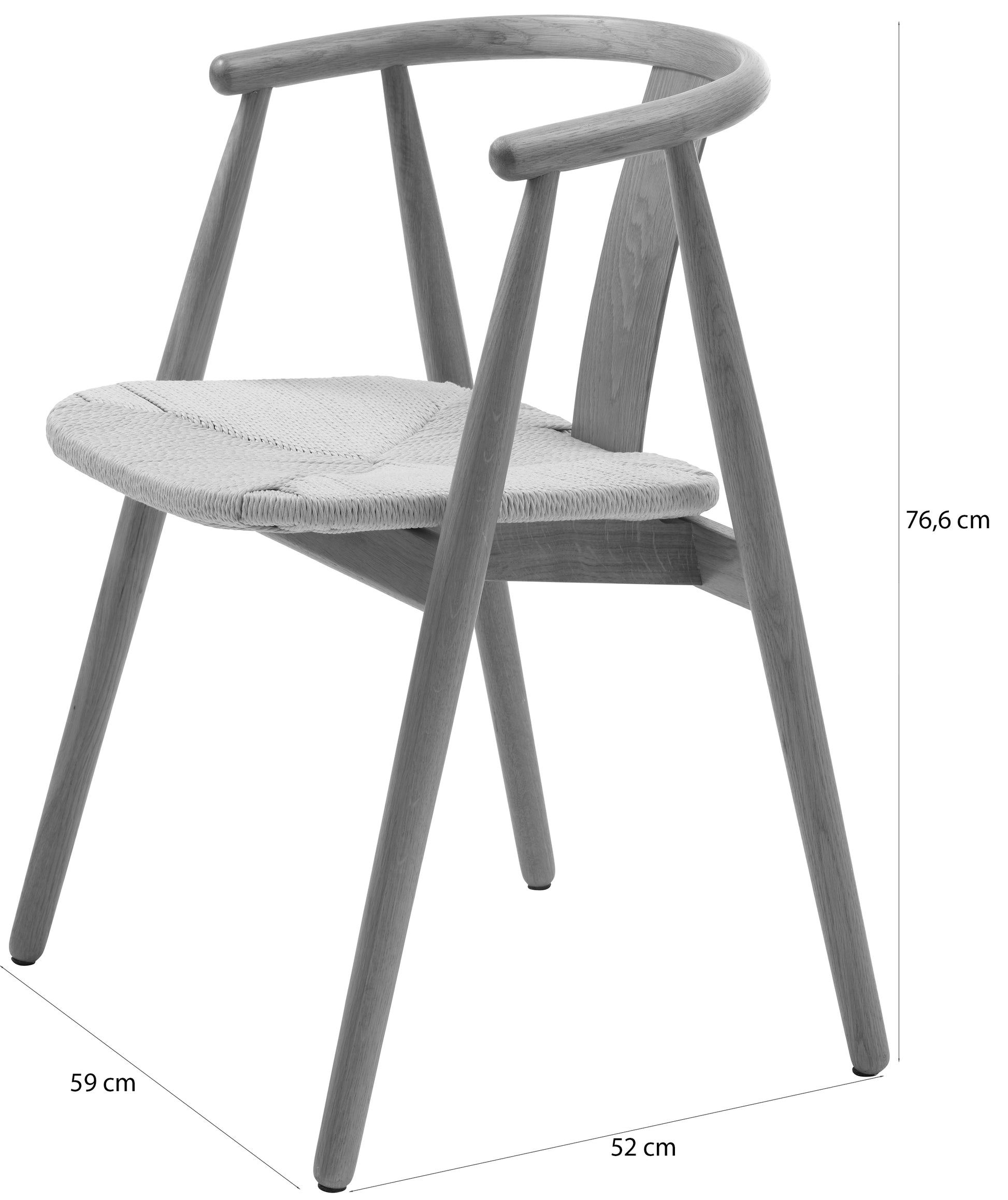 Krēsls Dabise 76/59/52 cm dabīgs ozols - N1 Home