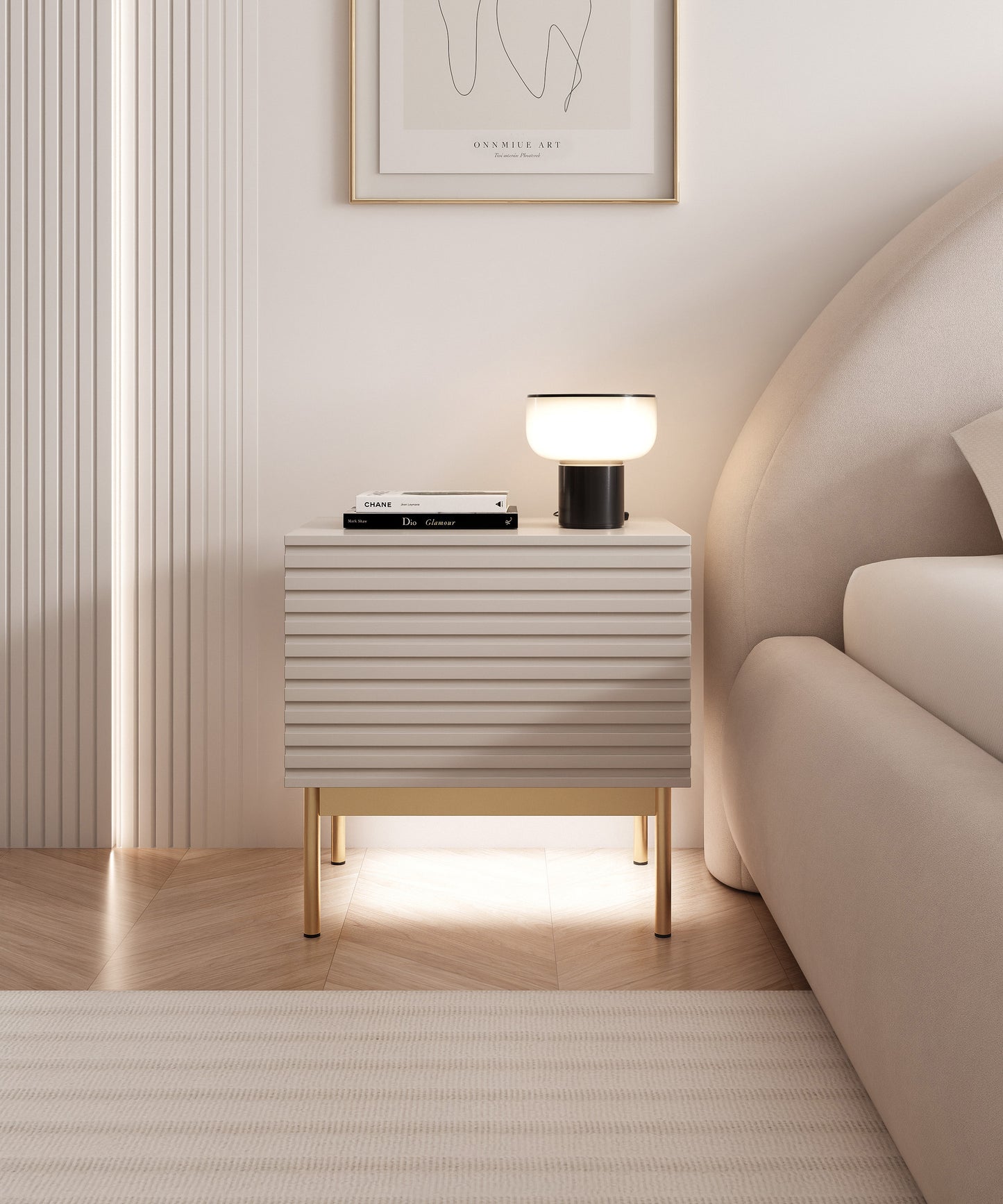 Naktsgaldiņš Linas 45/45/31 cm kašmirs