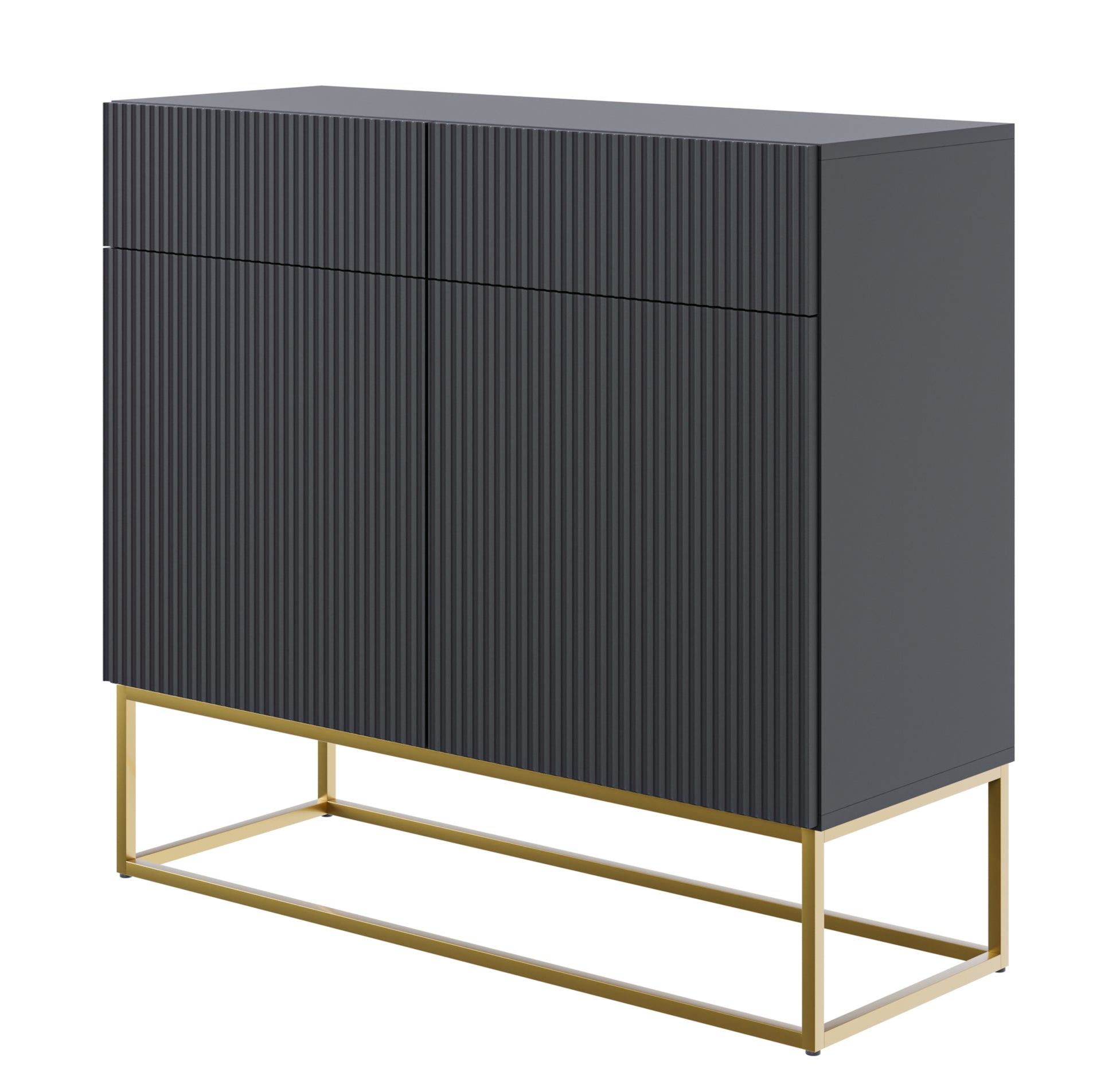 Kumode Velda  100/90/38 cm melns/zelts - N1 Home