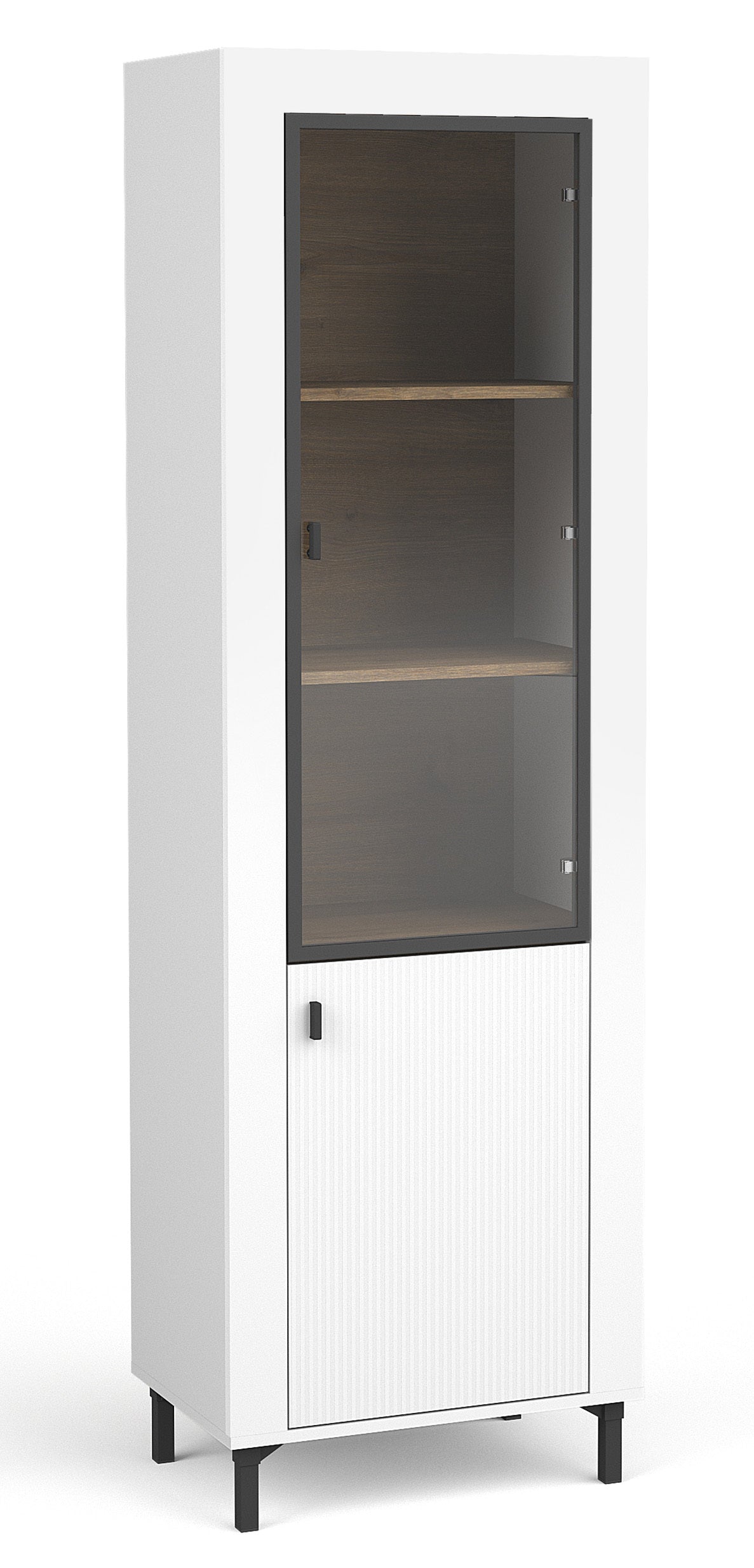 Vitrīna Lamos 56/148/38 cm balts/melns - N1 Home